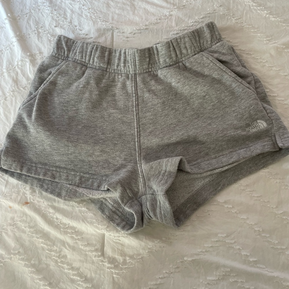 grey northface sweatshorts size s